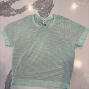 lululemon mint green swiftly tech cropped shirt